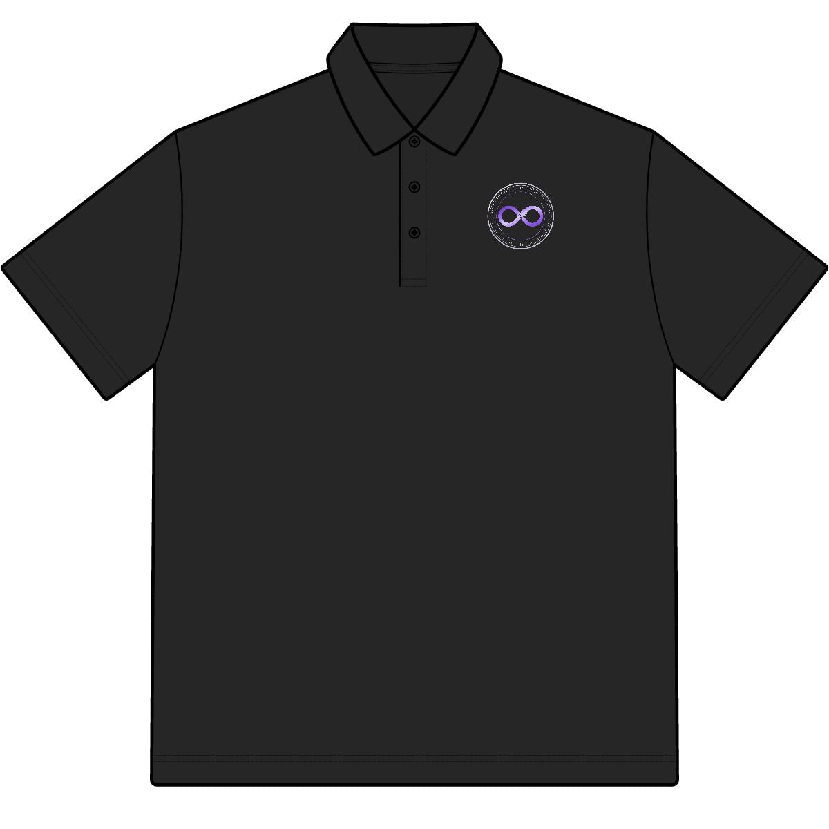 ECLIPSEUS Polo in Black, front with chest emblem