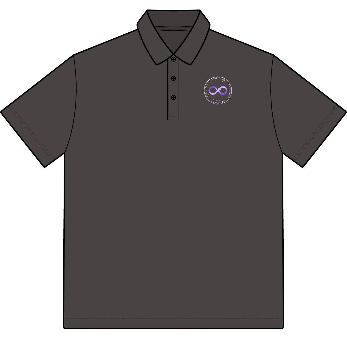 ECLIPSEUS Polo in Graphite, front with chest emblem