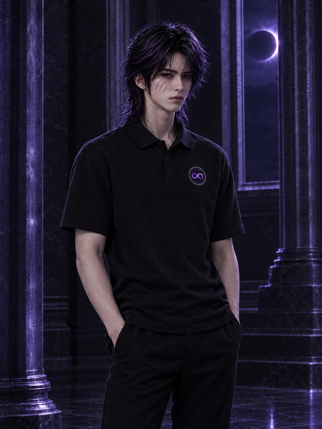 Hades wearing the ECLIPSEUS Polo